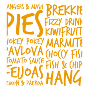 Kiwi Kai - Food loved in Aotearoa, New Zealand - Tea Towel Design