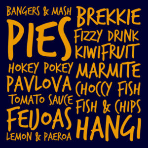 Kiwi Kai - Food loved in Aotearoa, New Zealand - Apron Design