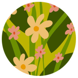Warhol Inspired Spring Floral Design Pattern - Coaster - Round Ceramic Design