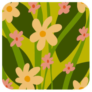 Warhol Inspired Spring Floral Design Pattern - Coaster - Square Hardboard Design