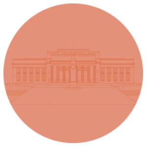 Auckland War Memorial Museum - Minimal Line Art - Coaster - Round Ceramic Design