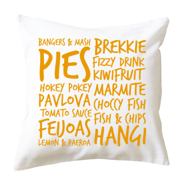 Kiwi Kai - Food loved in Aotearoa, New Zealand - Cushion cover Thumbnail