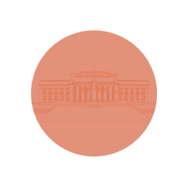 Auckland War Memorial Museum - Minimal Line Art - Coaster - Round Ceramic Thumbnail