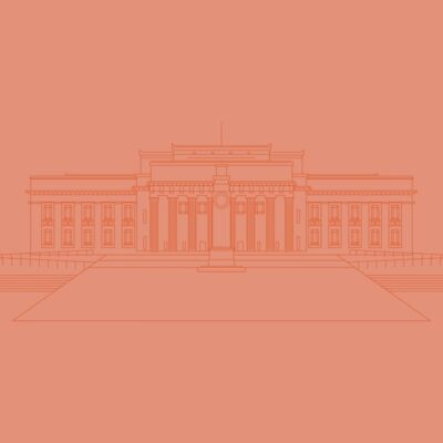 Auckland War Memorial Museum - Minimal Line Drawing Thumbnail